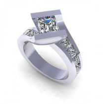 3.05CT princess cut diamonds engagement ring