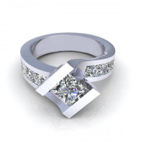 2.15CT princess cut diamonds engagement ring