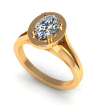 0.35CT oval cut diamonds solitaire ring