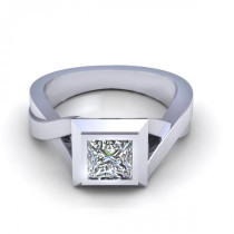 0.35CT princess cut diamonds solitaire ring