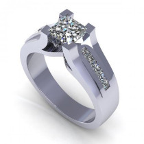 1.35CT princess cut diamonds engagement ring