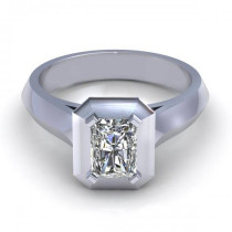 0.37CT radiant and round cut diamonds engagement ring