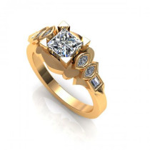 1.25CT princess and marquise and baguette cut diamonds engagement ring
