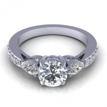 0.85CT round and pear cut diamonds engagement ring
