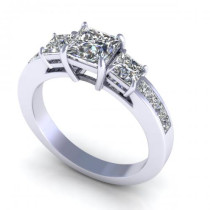 2.05CT princess cut diamonds engagement ring