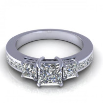 1.40CT princess cut diamonds engagement ring