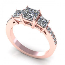 2.00CT princess and round cut diamonds engagement ring