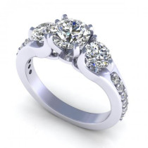 2.05CT round cut diamonds engagement ring