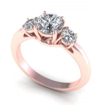 0.85CT round cut diamonds three stone ring