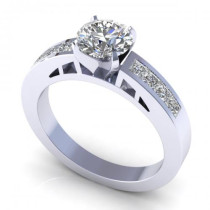 1.50CT round and princess cut diamonds engagement ring