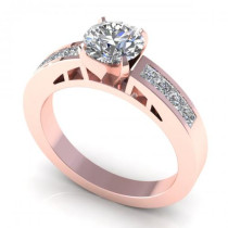 2.00CT round and princess cut diamonds engagement ring