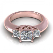 1.05CT princess cut diamonds three stone ring