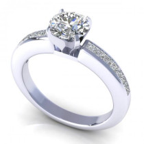 1.32CT round and princess cut diamonds engagement ring