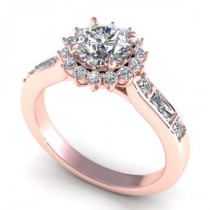 0.92CT round cut diamonds engagement ring