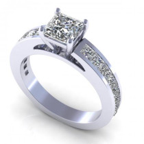 2.25CT princess cut diamonds engagement ring