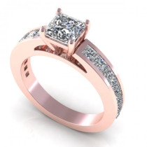 2.05CT princess cut diamonds engagement ring