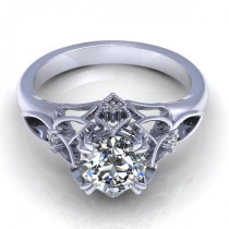 0.42CT round cut diamonds engagement ring