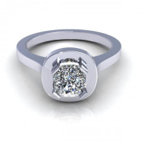 0.35CT cushion cut diamonds solitaire ring