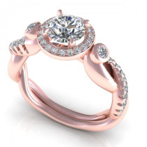 0.82CT round cut diamonds engagement ring