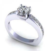 1.70CT round and princess cut diamonds engagement ring