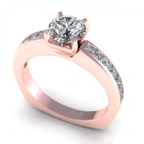2.20CT round and princess cut diamonds engagement ring