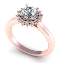0.55CT round cut diamonds halo rings