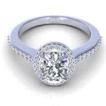 0.65CT oval and round cut diamonds engagement ring