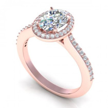0.65CT oval and round cut diamonds engagement ring
