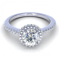 0.65CT round cut diamonds halo rings