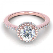 0.65CT round cut diamonds engagement ring