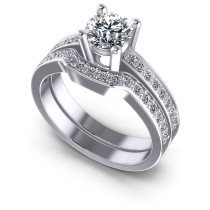 0.85CT Round Cut Diamonds Bridal Set