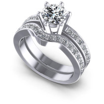 0.95CT Round Cut Diamonds Bridal Set