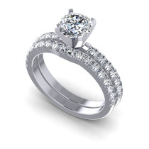 1.20CT Round Cut Diamonds Bridal Set