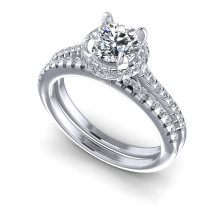 0.85CT Round Cut Diamonds Bridal Set