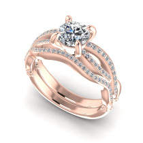 0.70CT Round Cut Diamonds Bridal Set