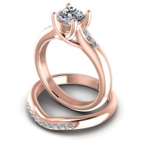 0.60CT Round Cut Diamonds Bridal Set