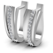 0.30CT Round Cut Diamonds Hoop Earrings