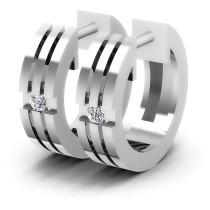 0.10CT Round Cut Diamonds Hoop Earrings