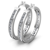 7.10CT Princess Cut Diamonds Hoop Earrings