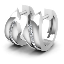 0.30CT Round Cut Diamonds Hoop Earrings