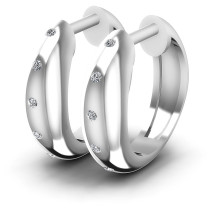0.10CT Round Cut Diamonds Hoop Earrings