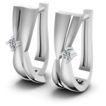 0.10CT Round Cut Diamonds Hoop Earrings