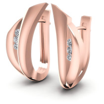 0.30CT Round Cut Diamonds Hoop Earrings
