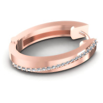 0.40CT Round Cut Diamonds Hoop Earrings