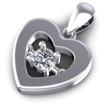 0.10CT Round Cut Diamonds Heart Pendant