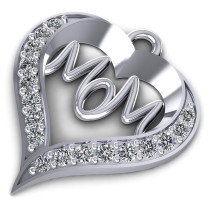 0.50CT Round Cut Diamonds Heart Pendant