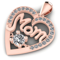 0.55CT Round Cut Diamonds Heart Pendant