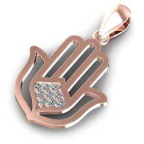 0.10CT Round Cut Diamonds Religious Pendant
