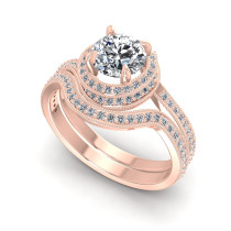 0.80CT Round Cut Diamonds Bridal Set