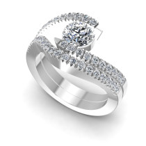 0.95CT Round Cut Diamonds Bridal Set